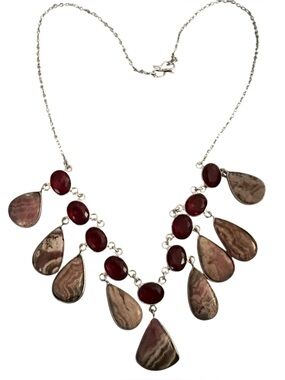Garnet & Gem multi-stone sterling silver necklace